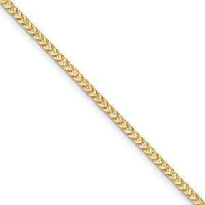 2mm, 14k Yellow Gold, Solid Franco Chain Necklace, 24 Inch